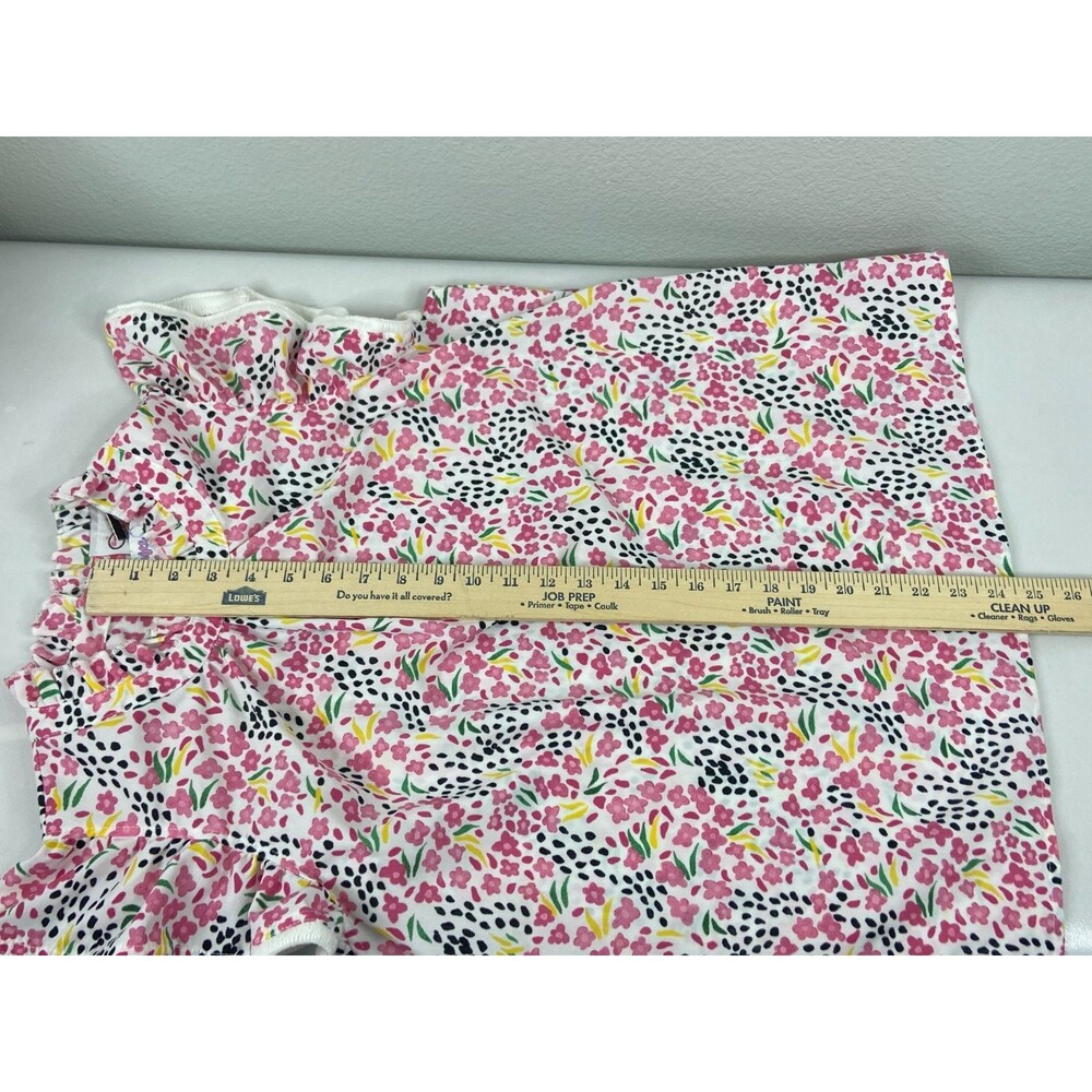 Pink Floral Women Large Blouse Ruffle Neck Multi Color Casual Top NWT - Picture 9 of 9